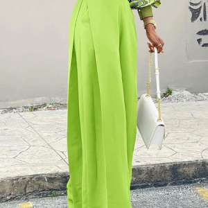 Loose Lightweight Urban Plain Fashion Long Pants Straight pants, Pants, color:Green|size:XS, Stylewe