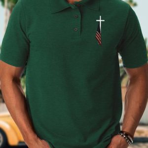 Men's Jesus Christian ?The Best Faith Casual Polo Shirt, color:Green|size:3XL, Lilicloth.com