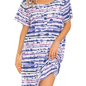 Loose Ombre Regular Sleeve Casual Lounge Dress, Loungewear & Sleepwear, color:Purple|size:XXL, JustFashionNow