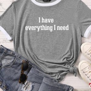 Lilicloth X Funnpaw Women's I Have Everything I Need Matching T-Shirt, color:Gray|size:XXL, Lilicloth.com
