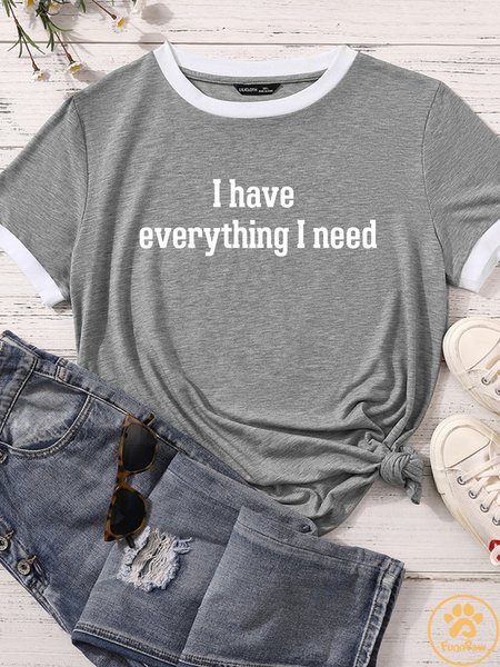 Lilicloth X Funnpaw Women's I Have Everything I Need Matching T-Shirt, color:Gray|size:XXL, Lilicloth.com