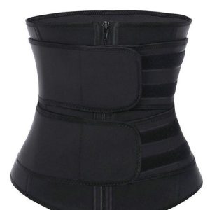 Double Waistband Zippered Casual Women Shapewear, Lingeries, color:Black|size:XXL, Noracora