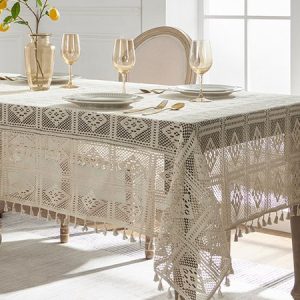 Handmade Crochet Lace Tablecloth, Home&Garden, color:Off White|size:One-size, catalog Noracora shop