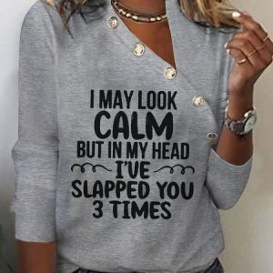 Casual Text Letters Regular Fit Asymmetrical T-Shirt, T-Shirts, color:Gray|size:XXL, JustFashionNow