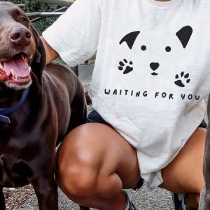 Lilicloth X Funnpaw X Kat8lyst Waiting For You Women's T-Shirt, color:White|size:3XL, Lilicloth.com