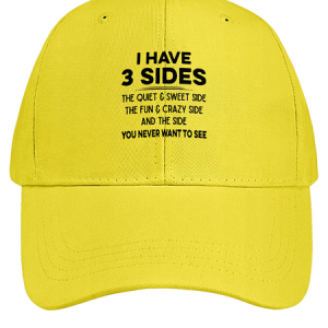 Women's I Have 3 Sides Print Cotton Fit Adjustable Hat, Women's Hats, Lilicloth.com