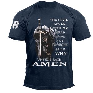 The Devil Saw Me With My Head Down And Thought He'd Won Men's T-shirt, T-Shirts, , COTOSEN, Apparel Online, Cheap Clothes, Buy Now