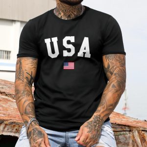 Men's USA Print Basic Versatile Comfortable Round Neck Cotton T-Shirt, T-Shirts, , COTOSEN, Apparel Online, Cheap Clothes, Buy Now
