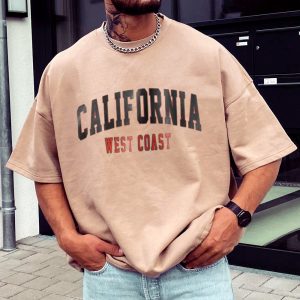 California Print Men's Vintage T-Shirt, T-Shirts, , COTOSEN, Apparel Online, Cheap Clothes, Buy Now