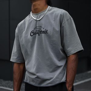 Men's Vintage California Print Oversized T-Shirt, T-Shirts, , COTOSEN, Apparel Online, Cheap Clothes, Buy Now