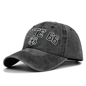 ROUTE 66 Embroidered Denim Washed Baseball Cap, Hats, , COTOSEN, Apparel Online, Cheap Clothes, Buy Now