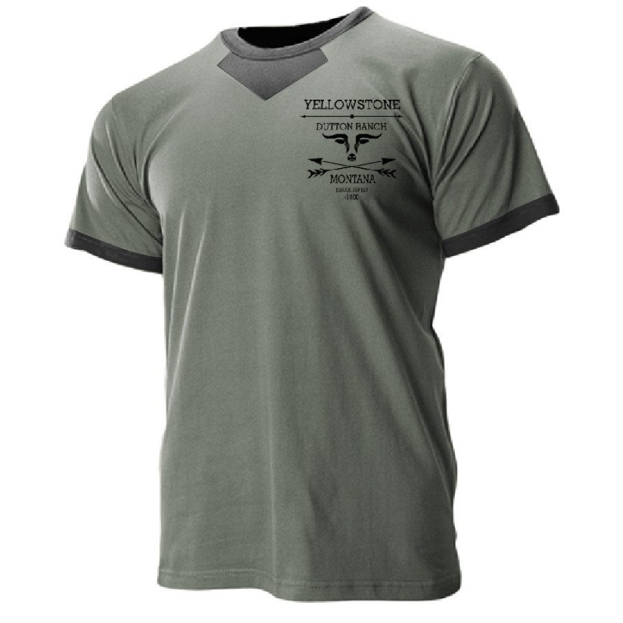 Men's Outdoor Colorblock Yellowstone T-Shirt, T-Shirts, , COTOSEN, Apparel Online, Cheap Clothes, Buy Now
