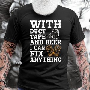 Men's Cotton T-Shirt Crew Neck Short Sleeve Daily Casual Funny Word Fix And Beer, T-Shirts, , COTOSEN, Apparel Online, Cheap Clothes, Buy Now