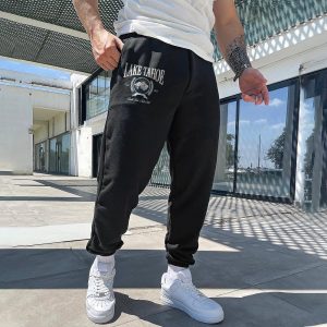 Men's Vintage Lake Tahoe Print Lounge Pants, Pants, , COTOSEN, Apparel Online, Cheap Clothes, Buy Now