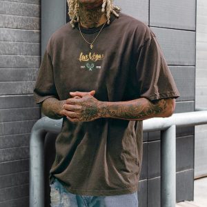 Oversized Las Vegas Print Men's T-Shirt, T-Shirts, , COTOSEN, Apparel Online, Cheap Clothes, Buy Now