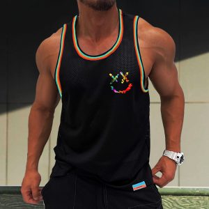 Men's Smiley Face Print Casual Sleeveless Tank Top, T-Shirts, , COTOSEN, Apparel Online, Cheap Clothes, Buy Now