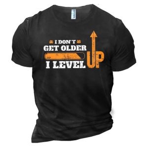 Men's Cotton T-Shirt Crew Neck Short Sleeve Everyday Casual Funny I Don't Get Older I Level Up, T-Shirts, , COTOSEN, Apparel Online, Cheap Clothes, Buy Now