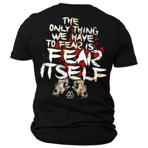 Men's Cotton T-Shirt Crew Neck Short Sleeve Everyday Casual Funny The Only Thing Fear Is Fear Itself, T-Shirts, , COTOSEN, Apparel Online, Cheap Clothes, Buy Now