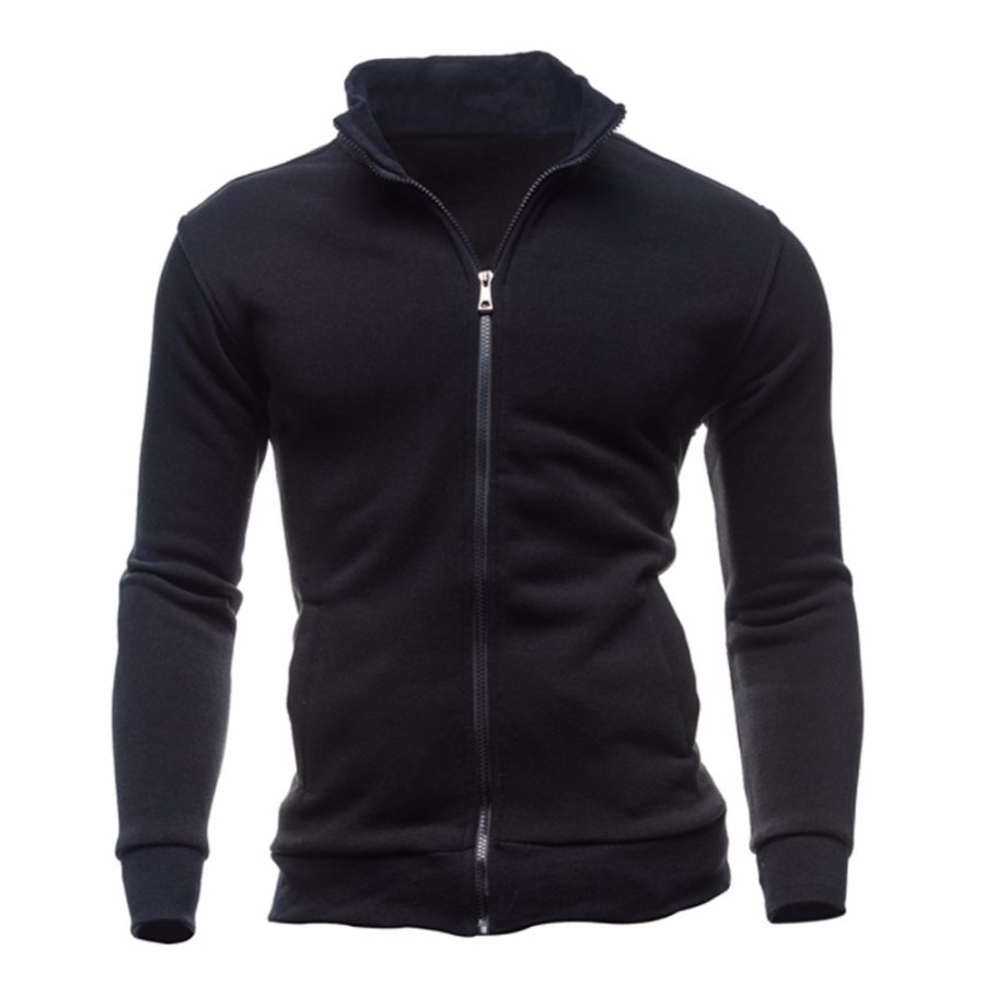 Sweatshirt Zipper Stand Collar Sweater Jacket Men's Solid Color Cardigan, Coats & Jackets, , COTOSEN, Apparel Online, Cheap Clothes, Buy Now