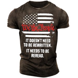 We The People Men's Outdoor Retro Short-Sleeved T-Shirt, T-Shirts, , COTOSEN, Apparel Online, Cheap Clothes, Buy Now