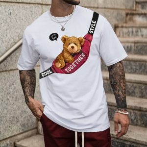 Men's Pocket Bear Design Printed T-shirt, T-Shirts, , COTOSEN, Apparel Online, Cheap Clothes, Buy Now