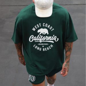 California Print Short Sleeve T-Shirt, T-Shirts, , COTOSEN, Apparel Online, Cheap Clothes, Buy Now