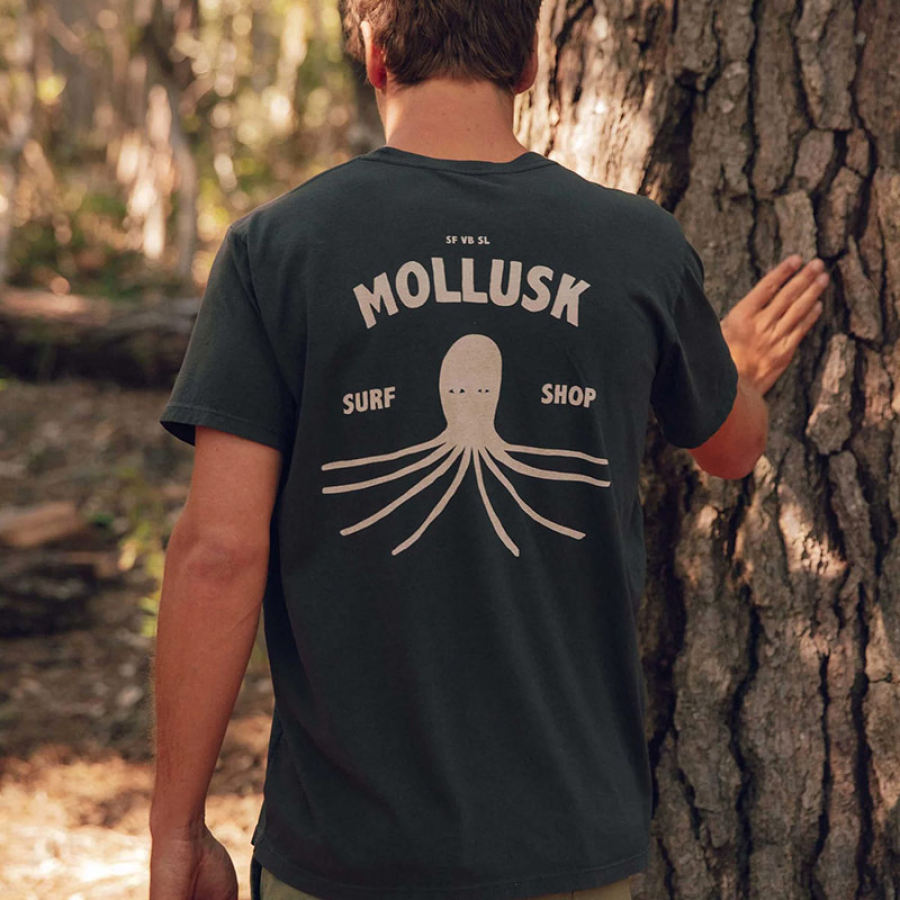 Men's Short Sleeve T-Shirt Outdoor Vintage Mollusk Shop Summer Tops, T-Shirts, , COTOSEN, Apparel Online, Cheap Clothes, Buy Now