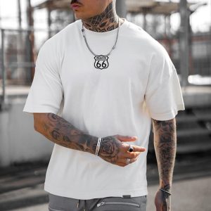 Men's Route 66 Print Casual Vintage T-Shirt, T-Shirts, , COTOSEN, Apparel Online, Cheap Clothes, Buy Now