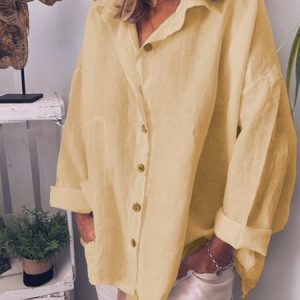 Women V Neck Casual Loose Shirt Tunic Blouse, Shirts, color:Khaki|size:3XL, catalog Noracora shop