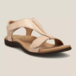 Women's Comfy Orthotic Sandals Women's Arch Support Flat Sandals Orthopedic Sandals JFN Women Retro Solid Color Casual Simple Velcro Strappy Sandals, Sandals, color:Beige|size:US 11, JustFashionNow