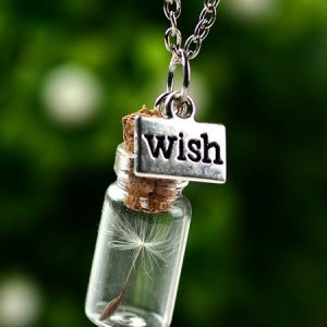 Word Alloy Necklace wish, Necklace, color:White, catalog Noracora shop