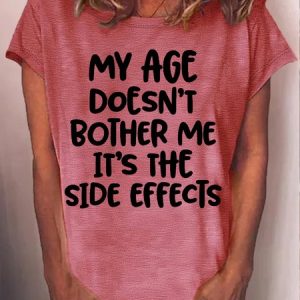 Casual Text Letters T-Shirt, color:Pink|size:3XL, Lilicloth.com
