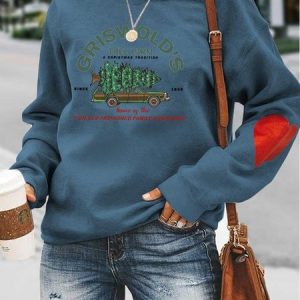 Casual Crew Neck Text Letters Sweatshirt, Hoodies & Sweatshirts, color:Blue|size:XXL, Noracora