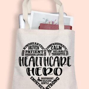 Healthcare Worker Health Care Hero Shopping Tote, color:White|size:One-size, Lilicloth.com