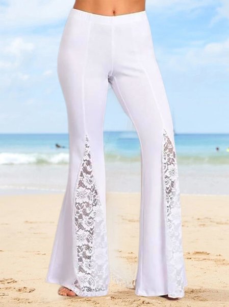 Simple Knitted Plain Regular Fit Fashion Pants, Pants, color:White|size:XXL, JustFashionNow