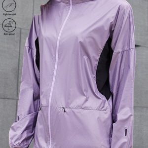 Stand Collar Long Sleeve Color Block Pocket Stitching Regular Regular Fit Pilot Trench Coat For Women, Trench coat, color:Purple|size:3XL, Noracora