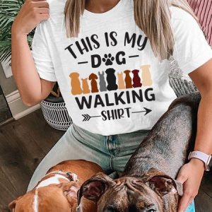 Lilicloth X Funnpaw Women's This Is My Dog Walking Shirt T-Shirt, color:White|size:L, Lilicloth.com