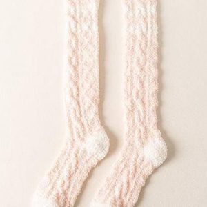 Striped Plain Warm Thick Coral Fleece Home Floor Socks, Socks, color:Light Pink|size:One-size, JustFashionNow