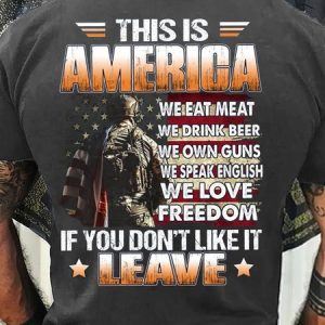 Men's Cotton This Is America If You Don't Like It Leave T-Shirt, T-shirts, Lilicloth.com