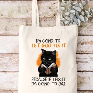 I'm Going To Let God Fix It Animal Graphic Shopping Tote, color:White|size:One-size, Lilicloth.com