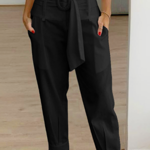 Plain Casual Cotton Cargo Pants, Pants, color:Black|size:XXL, JustFashionNow