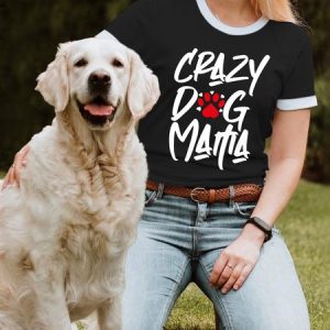 Lilicloth X Funnpaw X Manikvskhan Crazy Dog Mama Women's T-Shirt, color:Black|size:L, Lilicloth.com