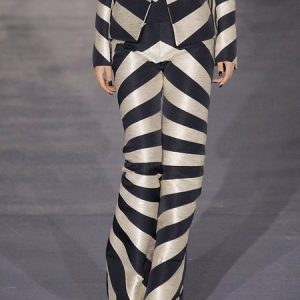 Daily Striped Regular Fit Urban Fashion Pants, Pants, color:Black|size:XXL, Stylewe