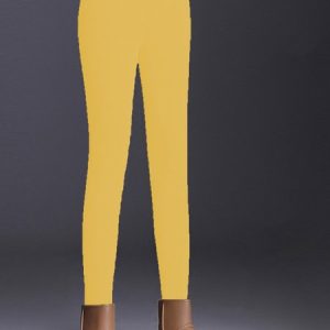 Casual Plain Long Legging, Leggings, color:Yellow|size:5XL, Noracora