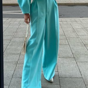 Urban Plain Simple Fashion Straight  Pants, Pants, color:Blue|size:XXL, Stylewe