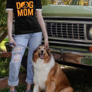 Lilicloth X Funnpaw X Rajib Sheikh Dog Mom Women's T-Shirt, color:Black|size:3XL, Lilicloth.com