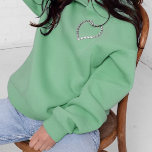 Casual Hooded Heart/Cordate Hoodie, Hoodies & Sweatshirts, color:Green|size:XXL, Noracora