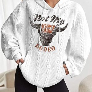 Casual Hoodie Cattle Hoodie, Hoodies & Sweatshirts, color:White|size:3XL, Noracora