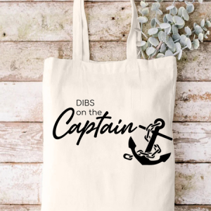 Women's Dibs On The Captain Vector Casual Shopping Tote, color:White|size:One-size, Lilicloth.com