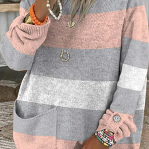 Wool/Knitting Loose Geometric Sweater, Sweaters, color:Multicolor|size:XXL, JustFashionNow